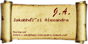 Jakabházi Alexandra névjegykártya