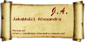 Jakabházi Alexandra névjegykártya